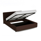 Кровать двуспальная «Птичье гнездо», с мягким изголовьем, с подъёмным механизмом, 1600×2000 мм, экокожа, цвет горький шоколад - Фото 2