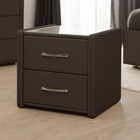 Тумба «Алеро» 2 ящика, 500×470×477 мм, экокожа, цвет горький шоколад - Фото 1