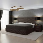 Кровать «Купол тысячелетия» с ПМ, 140×200 см, экокожа, цвет горький шоколад - Фото 1