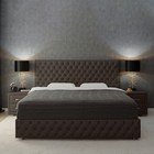Кровать «Купол тысячелетия» с ПМ, 160×200 см, экокожа, цвет горький шоколад - Фото 2