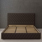 Кровать двуспальная «Купол тысячелетия», с подъёмным механизмом, с мягким изголовьем,1800×2000 мм, экокожа, цвет горький шоколад - Фото 3