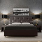 Кровать «Монблан» без ПМ, 140×200 см, экокожа, цвет горький шоколад - Фото 2