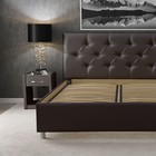 Кровать «Монблан» без ПМ, 140×200 см, экокожа, цвет горький шоколад - Фото 3