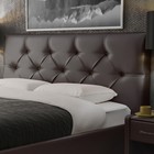 Кровать «Монблан» без ПМ, 140×200 см, экокожа, цвет горький шоколад - Фото 5