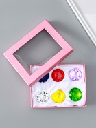 Набор фигурок стекло «Бриллианты», 6 шт., d=4 см, в коробке, 17×12×4 см - Фото 4