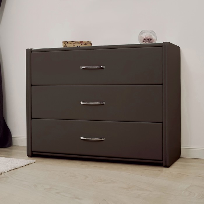 Комод «Алеро», 1010×375×765 мм, 3 ящика, экокожа, цвет горький шоколад - Фото 1