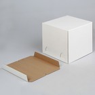 Коробка для торта, белая, 24×24×20 см - Фото 2