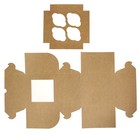 Кондитерская складная коробка для капкейков с окном на 4 шт, крафт 16 х 16 х 10 см - Фото 5
