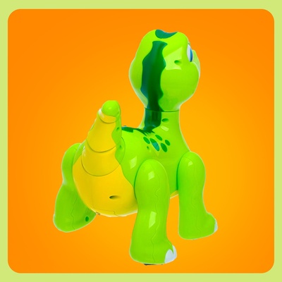 Робот динозавр «Умный питомец» ZHORYA, программируемый, на пульте управления, интерактивный: звук, свет, на батарейках, на русском языке