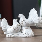 Фигурка керамика под фарфор «2 голубка», 12.5×9×6 см, стразы  (артикул 486252)  большой выбор товаров оптом и в розницу по низким ценам с доставкой