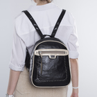 Рюкзак молодёжный, отдел на молнии, 2 наружных кармана, цвет чёрный - Фото 2