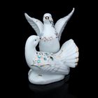 Сувенир керамика "2 голубка на камушке" 16х13х11 см, со стразами - Фото 2