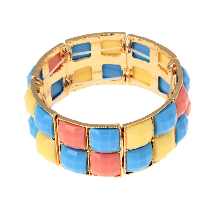 Браслет пластик «Геометрия» квадраты, цветной - Фото 1