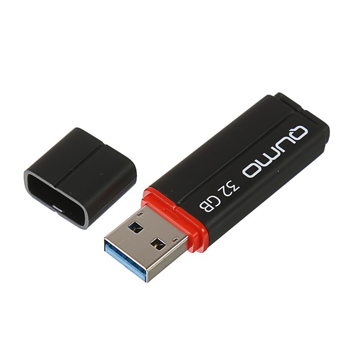 Флешка Qumo Speedster 3.0, 32 Гб, USB3.0, чт до 140 Мб/с, зап до 40 Мб/с, черная - фото 51295373