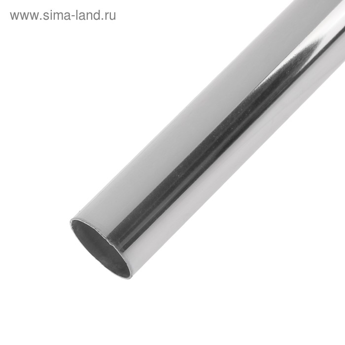 Труба, 3 м, d=25 мм, сталь 0.7 мм, цвет хром - Фото 1