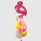 Фонтан из шаров «Фламинго» с конфетти, латекс, фольга,10 шт. - Фото 2