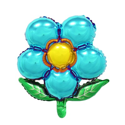 Шар фольгированный 20" «Цветок» с клапаном, цвет голубой