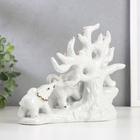 Сувенир керамика "Три слона под деревом" белые 15,5х20х7,5 см - фото 22944482