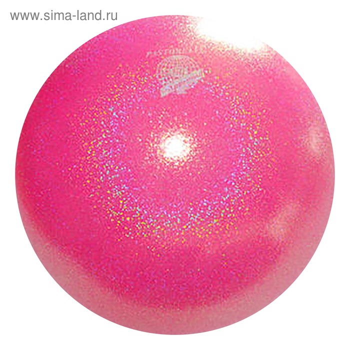 Мяч для художественной гимнастики Pastorelli New Generation GLITTER HV FIG, d=18 см, цвет розовый - Фото 1