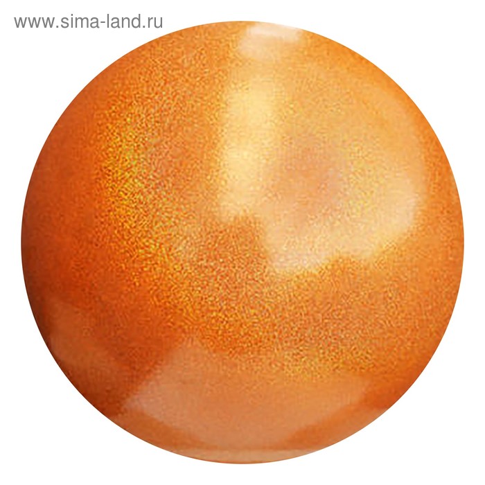 Мяч для художественной гимнастики Pastorelli African Sunset GLITTER HV, d=18 см, цвет оранжевый - Фото 1