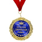 Медаль в бархатной коробке «Золотой директор», d=7 см - фото 9128992