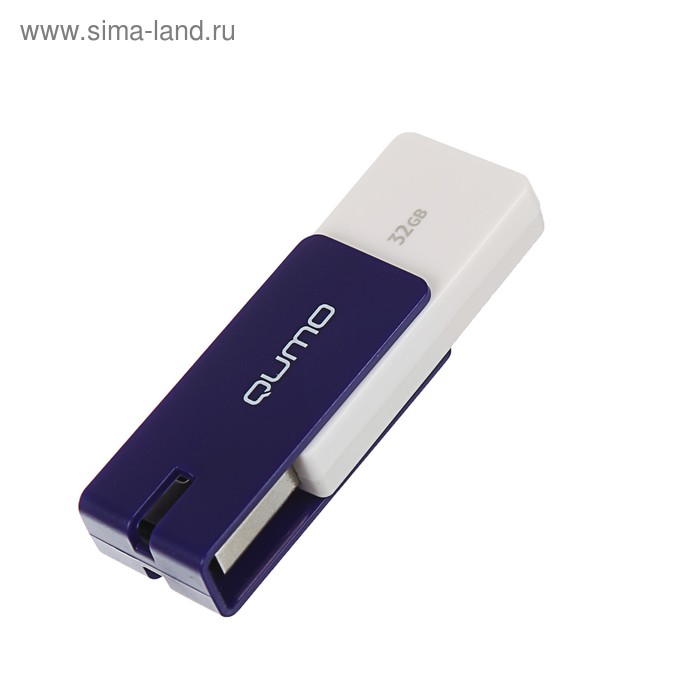 Флешка Qumo Click, 32 Гб, USB2.0, чт до 25 Мб/с, зап до 15 Мб/с, цвет сапфир - Фото 1