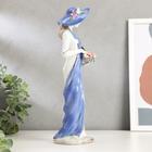 Сувенир керамика "Девушка в голубом платье и в шляпе с розами в руках" 30,5х11х10 см - Фото 2