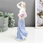 Сувенир керамика "Девушка в голубом с корзиной роз" 30х9х11,5 см - Фото 2