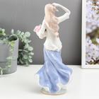 Сувенир керамика "Девушка в голубом с корзиной роз" 30х9х11,5 см - Фото 4