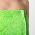 Килт женский для бани и сауны, цвет зелёный вышивка Снеговик, размер 80х150±2 см, махра 300г/м 100% хлопок - Фото 2