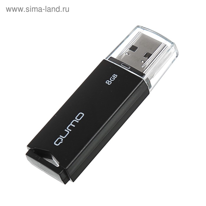 Флешка Qumo Tropic, 8 Гб, USB2.0, чт до 25 Мб/с, зап до 15 Мб/с, черная - Фото 1