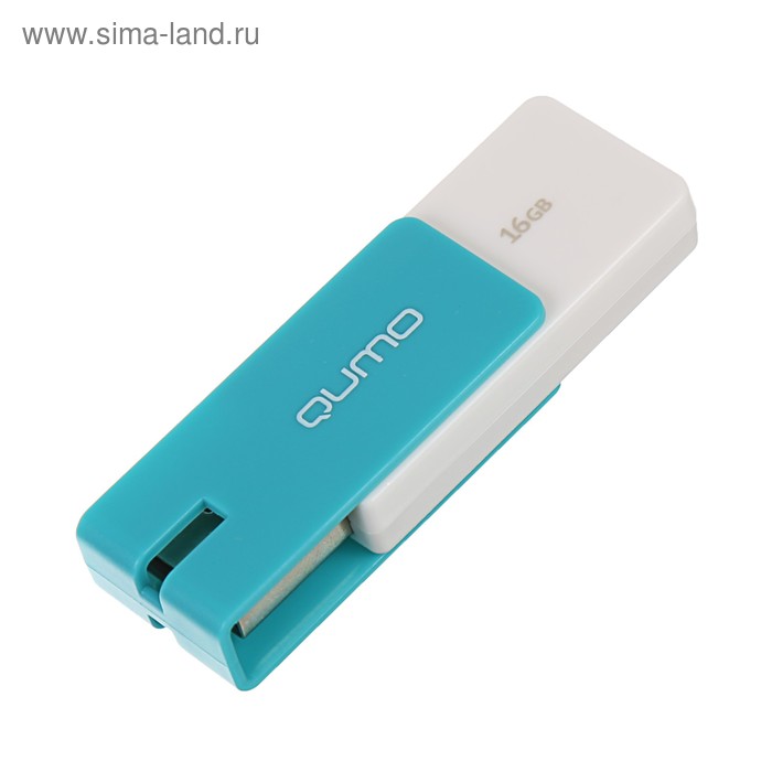 Флешка Qumo Click, 16 Гб, USB2.0, чт до 25 Мб/с, зап до 15 Мб/с, цвет лазурь - Фото 1