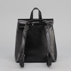 Рюкзак молодёжный, отдел на молнии, 2 наружных кармана, цвет чёрный - Фото 3