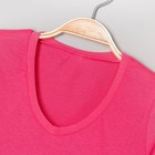 Футболка женская с V- образным вырезом однотонная, цвет розовый, размер S - Фото 2