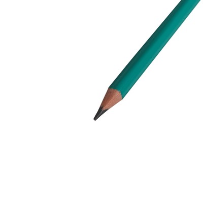 Карандаш чернографитный с ластиком, твёрдость НВ, корпус трёхгранный, пластиковый, зелёный