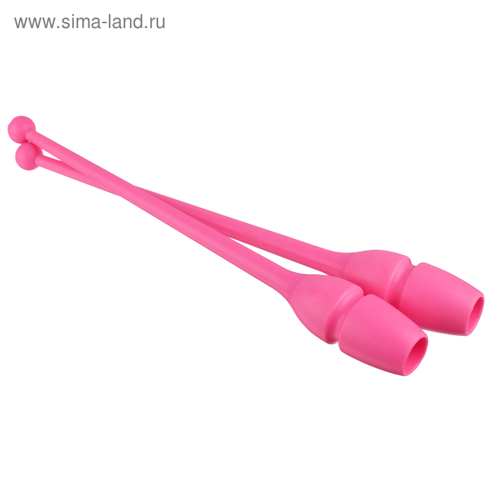 Булавы для художественной гимнастики вставляющиеся Pastorelli MASHA FIG, 40,5 см, цвет розовый флуоресцентный - Фото 1