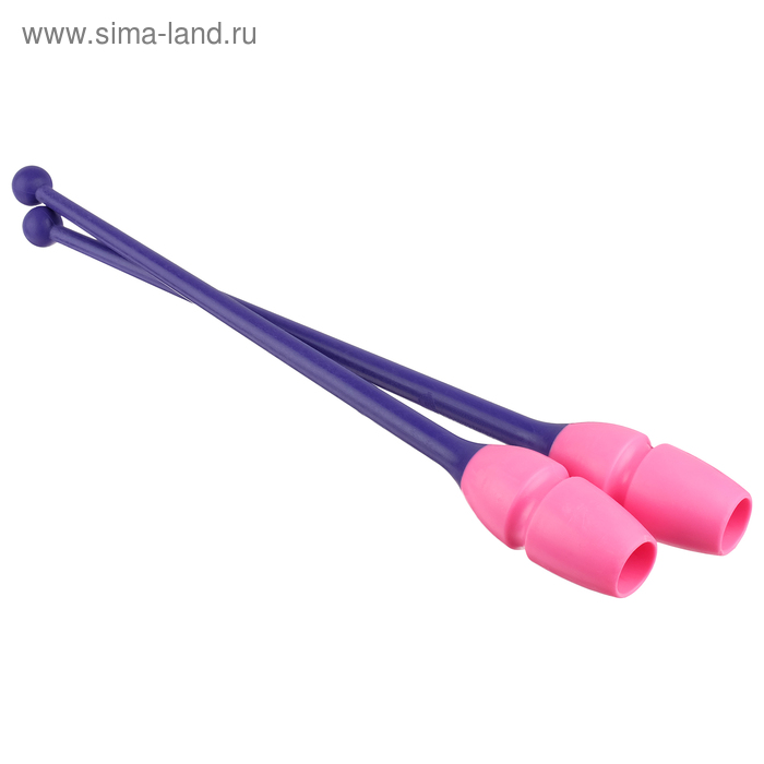 Булавы гимнастические сборные PASTORELLI MASHA, 45,2 cм, FIG, цвет розовый/фиолетовый - Фото 1
