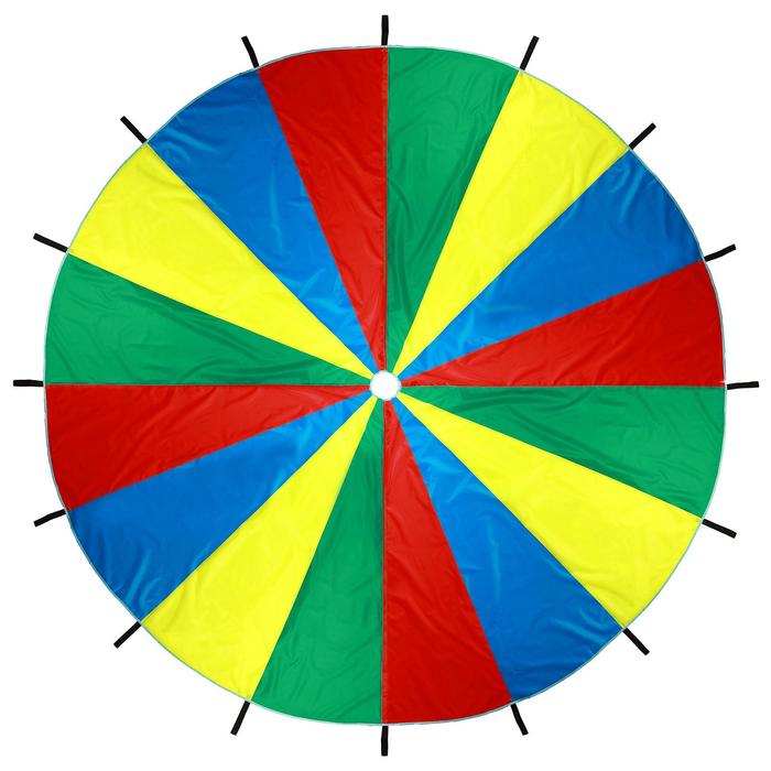 Парашют 16 секторов, 4 цвета, d=3 м, цвета МИКС - Фото 1