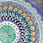 Тарелка Риштанская Керамика "Цветы",  22 см, синий - Фото 3