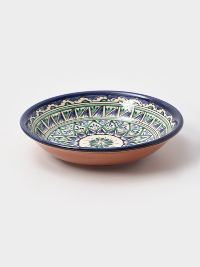 Тарелка глубокая Риштанская Керамика «Узоры», d=20 см, узор микс, керамика, синяя, разноцветная