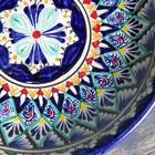 Тарелка Риштанская Керамика "Узоры", синяя, глубокая, микс,  20 см - фото 4246008