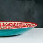 Ляган Риштанская Керамика "Цветы", 41 см, красный - фото 4246014