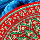 Ляган Риштанская Керамика "Цветы", 41 см, красный - фото 4246015