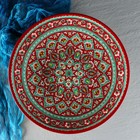 Ляган Риштанская Керамика "Цветы", 41 см, красный - фото 4246016