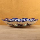 Фруктовница Риштанская Керамика "Цветы", 33 см, синяя - фото 4246047