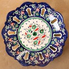 Фруктовница Риштанская Керамика "Цветы", 33 см, синяя - фото 4246048