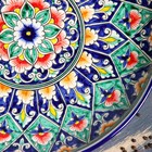 Ляган Риштанская Керамика "Цветы", 32 см, синий - фото 4246051