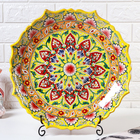 Ляган узбекский Риштанская Керамика «Цветы», d=42 см, рифлёный, жёлтый - Фото 2