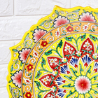 Ляган узбекский Риштанская Керамика «Цветы», d=42 см, рифлёный, жёлтый - Фото 4