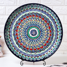 Ляган узбекский Риштанская керамика «Узоры», для плова, d=46 см, синий МИКС - Фото 2